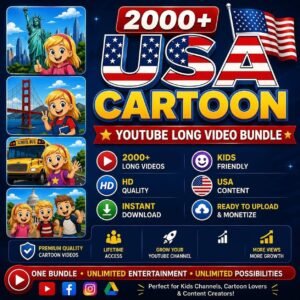 2000+ USA Cartoon YouTube Long Video Bundle